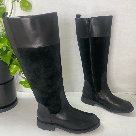 Clarks Women Orinocco Faux Shearling
Black Leather Riding Tall Boots size 6M - Picture 4 of 9